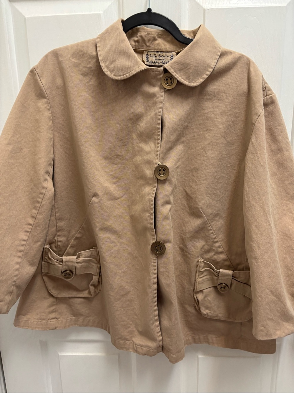 Beige Short Trench Jacket